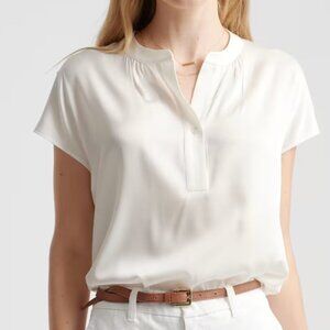 Quince Washable Stretch Silk Dohlman Sleeve Blouse